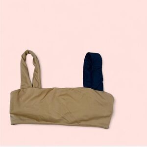 WeWoreWhat Beige and Black Sports Bra